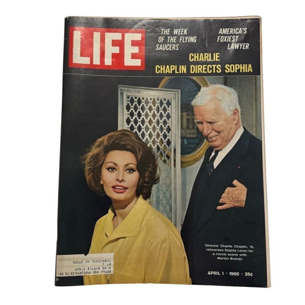 Life Magazine April 1, 1966 Charlie Chaplin Sophia Loren